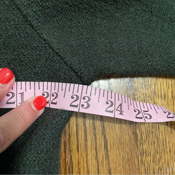 J.Jill Women's 100% Wool Army Green Tie Button Front Coat Size Medium - Picture 7 of 9